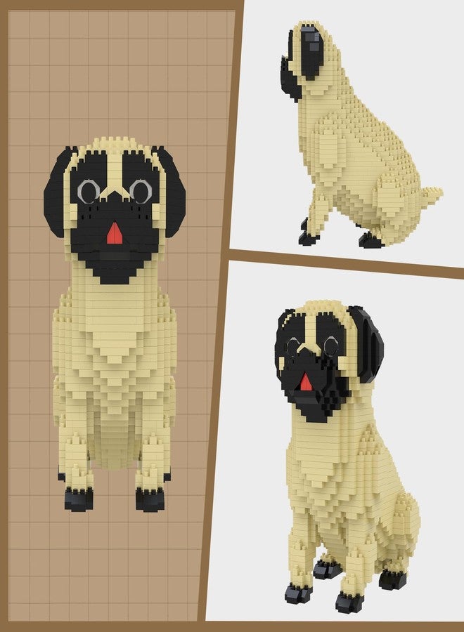 Larcele Micro Building Blocks Set, DIY Mini Building Toy Bricks for Age Over 12 Years, 1033 Pieces KLJM-02 (Pug Dog) - Image 3